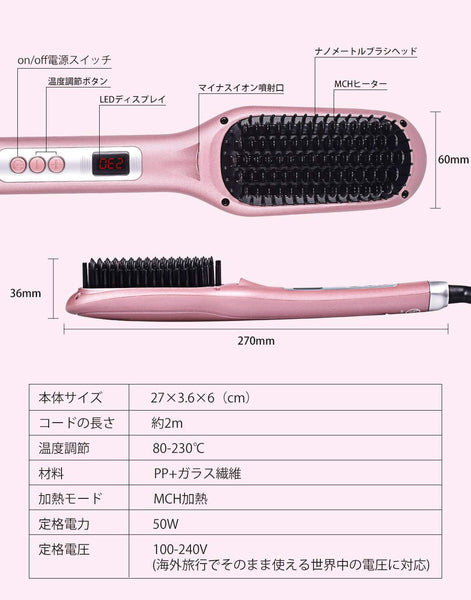 ダブルマイナスイオン アイロンブラシ【送料無料】【代金引換】