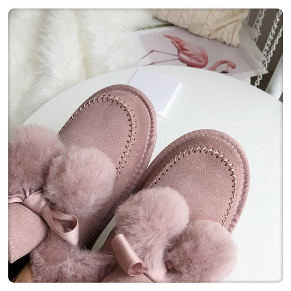 毛玉付きの綿の靴【送料無料】【代金引換】