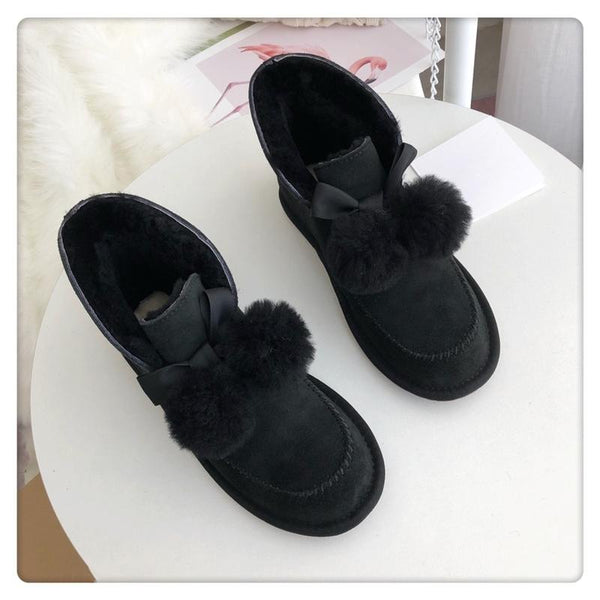 毛玉付きの綿の靴【送料無料】【代金引換】