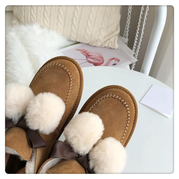 毛玉付きの綿の靴【送料無料】【代金引換】